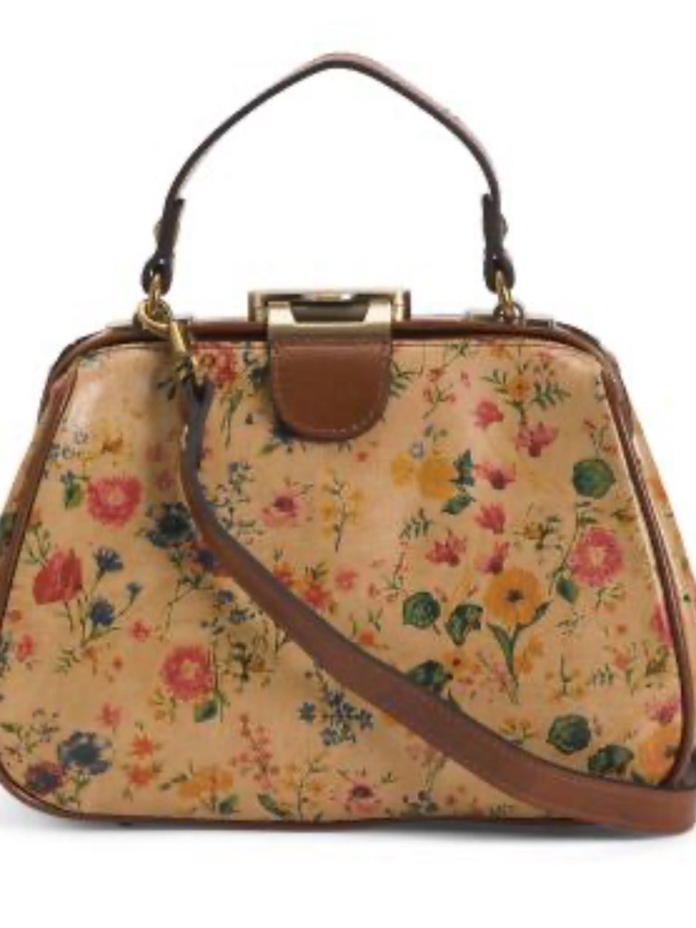 Patricia Nash floral Italian leather satchel